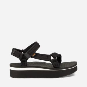 Teva Universal Mesh Print - Dámske Sandale Na Platforme - Čierne